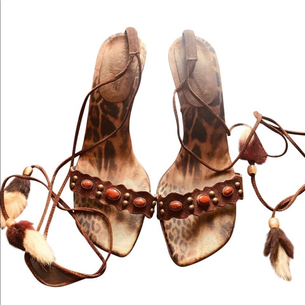 leather & fur high heels - Spanish designer